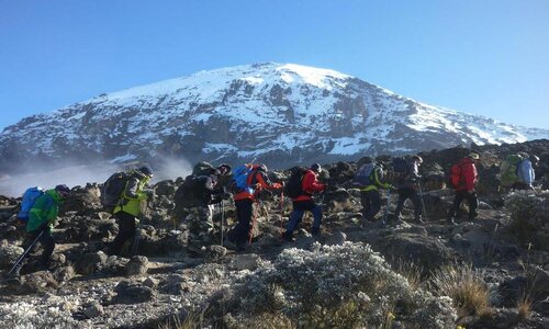 during climbing Kilimanjaro Machame Route Trek – 7 Days