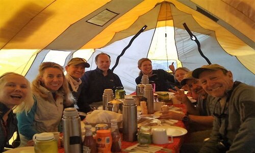 on mount kilimanjaro mess tents during Kilimanjaro Machame Route Trek – 7 Days
