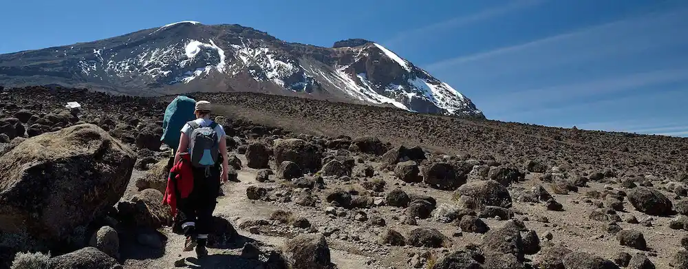 The view of Mount Kilimanjaro via Shira Route