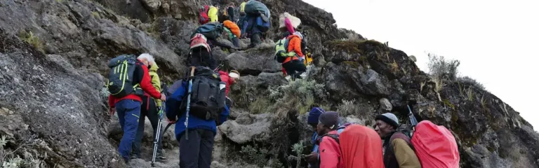 Climbing Barranco Wall on Umbwe Route