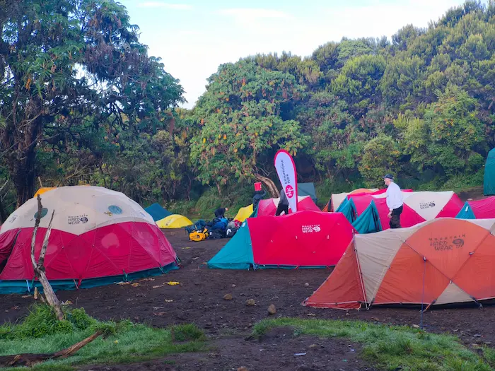 machame camp during 7-day kilimanjaro group join trek - machame route