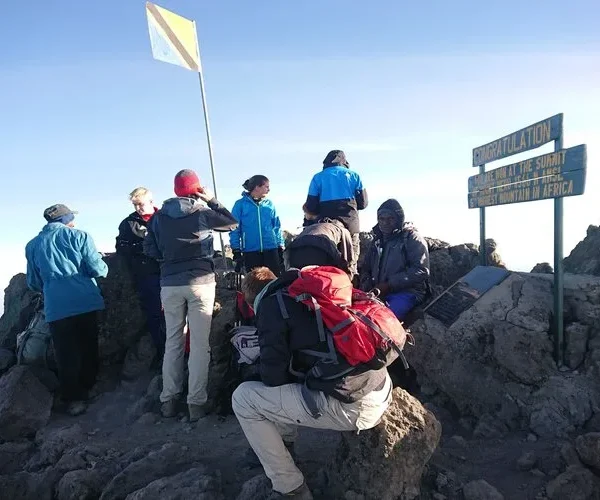 At the peak during Mount Meru 3-Day Trek – Best Short Climb in Tanzania