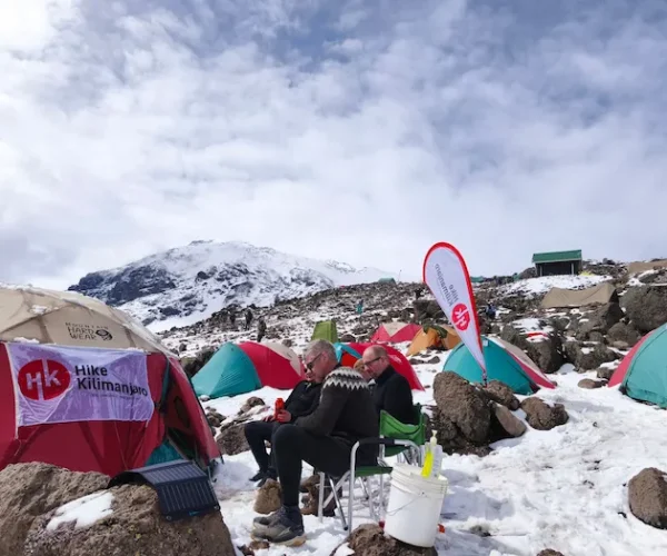 Group resting at Barafu Camp during 7-Day Kilimanjaro Group Join Trek - Machame Route